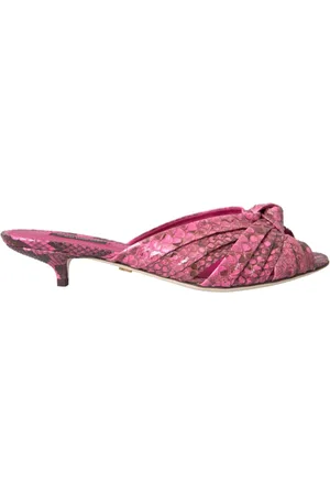 Dolce & Gabbana Sko, Dame, Lyserød, 36 EU, Læder, Eksotiske Læder Kitten Heels Sandaler