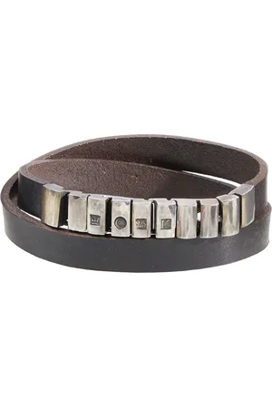WERKSTATT:MÜNCHEN Tilbehør, Herre, Brun, L, Minimalist Sølv Armbånd