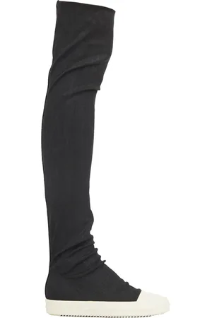 Rick Owens Sko, Dame, Sort, 36 EU, Denim, Denim High Sock Sneaker