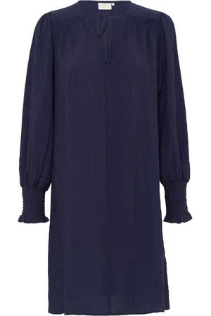 Kaffe Kjole, Dame, Blå, 2XL, Nylon, Midnight Marine Feminin Kjole