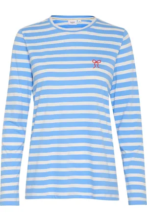 Saint Tropez Top, Dame, Blå, L, Broderet Langærmet T-shirt All Aboard