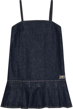 Ganni Top, Dame, Blå, 2XS, Denim, Blå Denim Slip-On Kjole