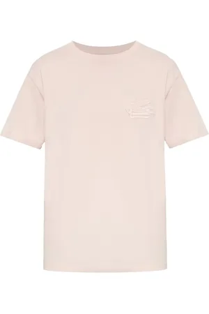 Etro Top, Herre, Lyserød, S, Bomuld, Pegaso Motif Crew Neck T-shirt