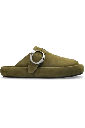 Alexander McQueen Sko, Herre, Grøn, 42 EU, Suede, Suede slides Arc