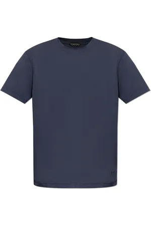 Tom Ford Top, Herre, Blå, XL, Bomuld, T-shirt med Logo