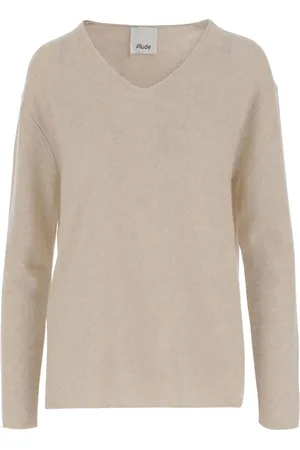 Allude Strik, Dame, , S, Cashmere, Kashmir V-hals Pullover Lys