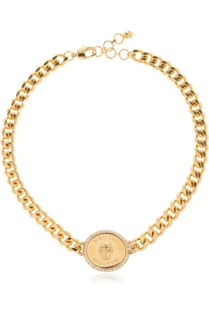 Alexander McQueen Tilbehør, Dame, Gul, ONE SIZE, Uld, Halskæde med logo