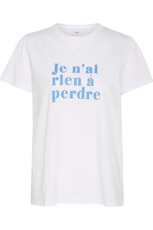 Saint Tropez Top, Dame, Hvid, M, Bomuld, Bright Tee med korte ærmer