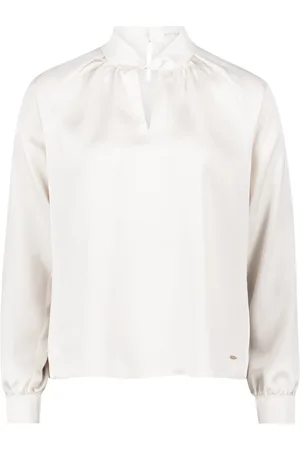 Betty & Co Bluser & Skjorter, Dame, Hvid, L, Bluse med stående krave