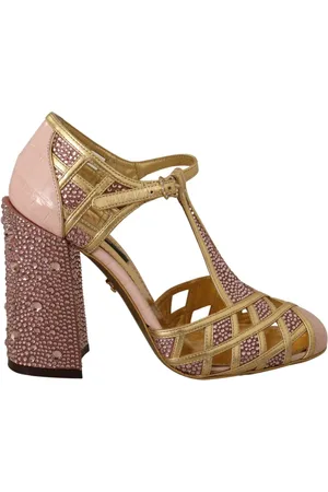 Dolce & Gabbana Sko, Dame, Gul, 37 EU, Læder, Krystal Læderpumps i Rosgold