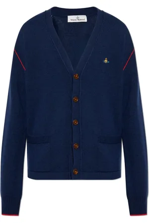 Vivienne Westwood Strik, Herre, Blå, S, Cashmere, Cardigan med Cashmere Blanding