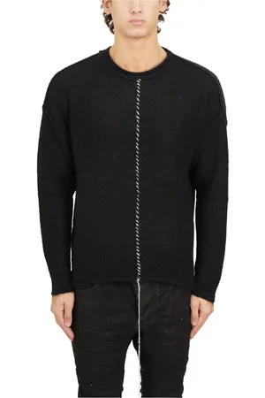 ISABEL BENENATO Strik, Herre, Sort, XL, Uld, Uld og Mohair Strik Trøje