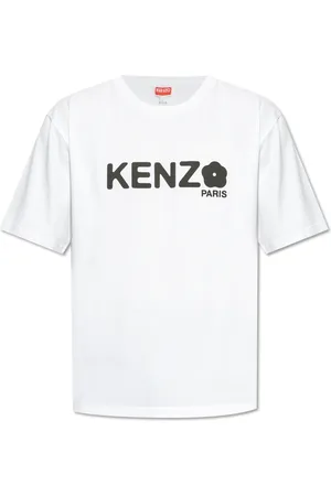 Kenzo Top, Herre, Hvid, S, Bomuld, T-shirt med trykt logo