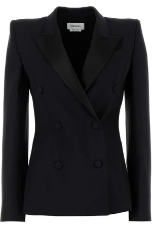 Alexander McQueen Jakke, Dame, Sort, XS, Uld, Stilfuld Sort Uld Blazer