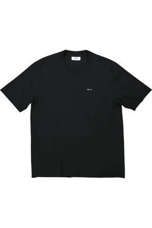 NN.07 Top, Herre, Sort, 2XL, Bomuld, Sort Broderet T-shirt med Rib-detalje