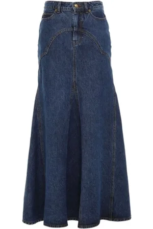 ZIMMERMANN Nederdel, Dame, Blå, M, Denim, Fishtail Denim Maxi Nederdel