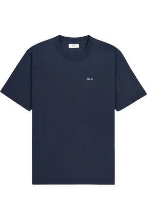 NN.07 Top, Herre, Blå, 2XL, Bomuld, Broderet Navy T-shirt