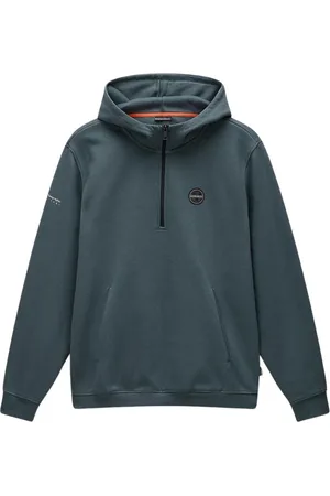 Napapijri Sweathshirts & Hoodies, Herre, Grøn, M, Uld, Stilfulde hættetrøjer med badge detalje