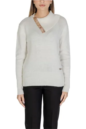 ALVIERO MARTINI 1A CLASSE Strik, Dame, Hvid, S, Uld, Hvid Viskose Blandingsstrik Sweater