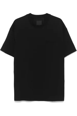 Givenchy Top, Herre, Sort, 2XL, Bomuld, Sort T-shirt med Præget Logo