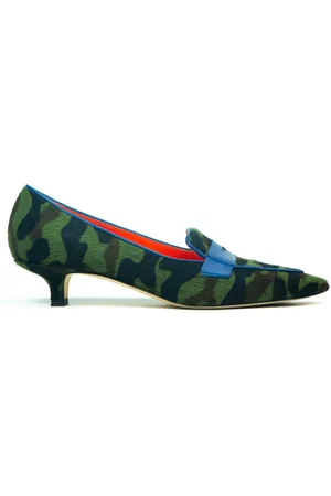 Prosperine Sko, Dame, Grøn, 40 EU, Læder, Camouflage Hælet Loafer