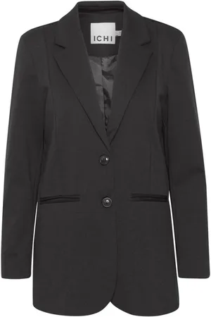 Ichi Jakke, Dame, Sort, XL, Polyester, Polyester Blazer med Viskoseblanding