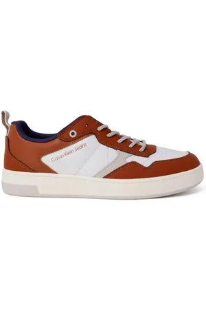 Calvin Klein Sko, Herre, Brun, 41 EU, Læder, Afslappet Læder Sneaker Kollektion til Mænd