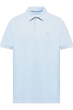 Etro Top, Herre, Blå, L, Bomuld, Polo med broderet logo