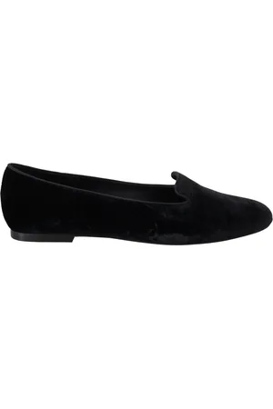 Dolce & Gabbana Sko, Dame, Sort, 35 EU, Læder, Elegant sorte loafers i silkeblanding