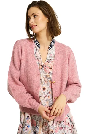 In Front Strik, Dame, Lyserød, L, Uld, Jenny Strik Cardigan Blush Rose