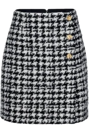 Nina Ricci Nederdel, Dame, Flerfarvet, XS, Bomuld, Houndstooth A-Line Nederdel