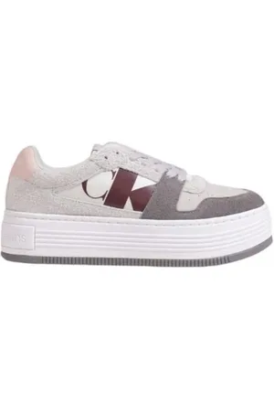 Calvin Klein Sko, Dame, Grå, 39 EU, Læder, Læder Sneaker Kvinders Efterår/Vinter Kollektion