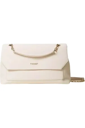 Twin-Set Taske, Dame, Hvid, ONE SIZE, Uld, Skuldertaske med ovalt design