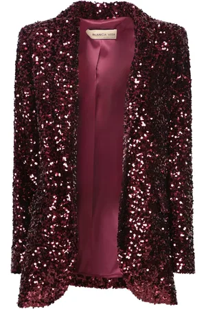 BLANCA Jakke, Dame, Brun, L, Satin, Paillet Bordeaux Jakke Aw24