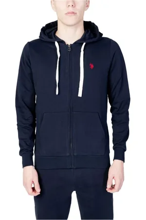 U.S. Polo Assn. Sweathshirts & Hoodies, Herre, Blå, 2XL, Bomuld, Blå hættetrøje i bomuld