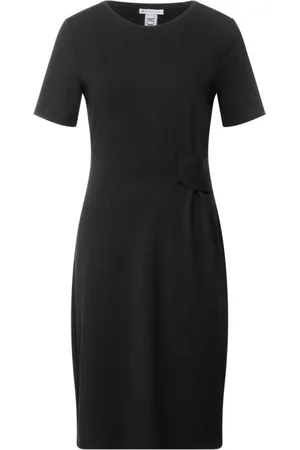 Street one Kjole, Dame, Sort, M, Bomuld, Bomuld Blandings Midi Kjole