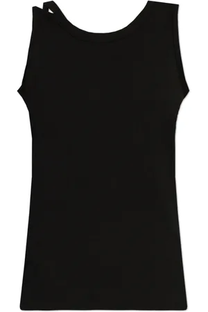 Y-3 Top, Dame, Sort, M, Uld, Top med skulderudskæringer