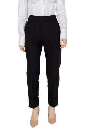 SANDRO FERRONE Bukser, Dame, Sort, XS, Polyester, Sorte polyester cigaretbukser