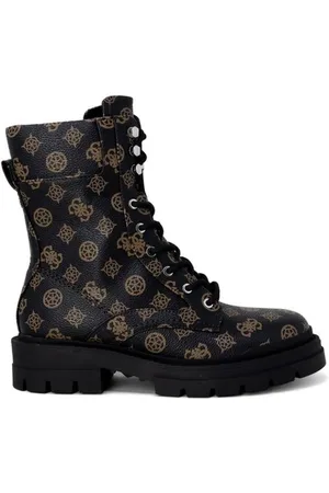 Guess Sko, Dame, Brun, 35 EU, Uld, Stilfuld læderstøvle med 4 cm hæl