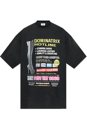 Vetements Top, Herre, Sort, S, Bomuld, Trykt T-shirt