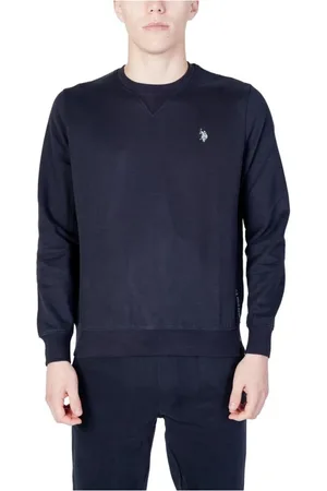 U.S. Polo Assn. Sweathshirts & Hoodies, Herre, Blå, S, Bomuld, Klassisk Bomuldsblandet Sweater i Blå