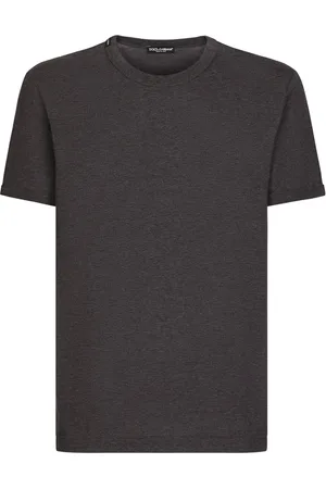 Dolce & Gabbana Top, Herre, Grå, L, Bomuld, Afslappet Bomuld T-Shirt i Sort