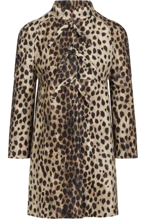 VALENTINO Frakke, Dame, Flerfarvet, XS, Uld, Animalier Frakke til Stilfuldt Look