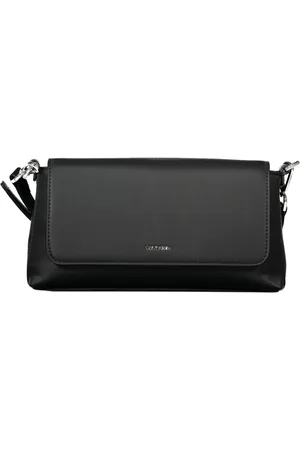Calvin Klein Taske, Dame, Sort, ONE SIZE, Uld, Sort Skuldertaske med Justerbar Strop