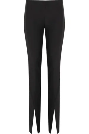 FEDERICA TOSI Bukser, Dame, Sort, 2XS, Polyester, Sort Skinny Bukser med Frontslidser