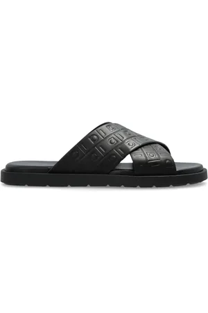 Salvatore Ferragamo Sko, Herre, Sort, 39 EU, Læder, Læder Slides Brise