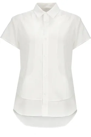 Y-3 Bluser & Skjorter, Dame, Hvid, L, Bomuld, Hvid bomuldsskjorte med krave