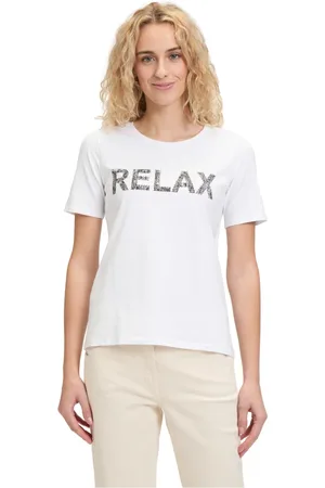 Betty Barclay Top, Dame, Hvid, M, Uld, Glitrende Basic T-shirt med Print