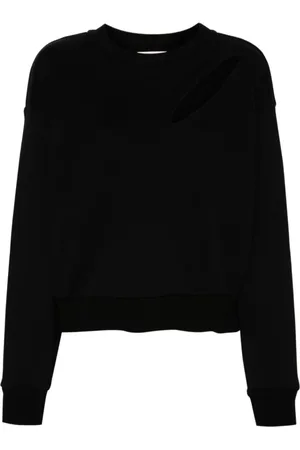 Alexander McQueen Sweathshirts & Hoodies, Dame, Sort, S, Bomuld, Sort T-shirt med broderet logo