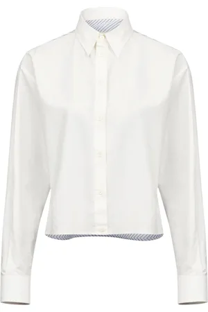Maison Margiela Bluser & Skjorter, Dame, Hvid, 2XS, Langærmet Skjorte